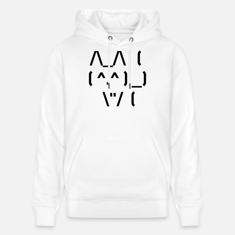 Chat mignon ASCII - Sweat à capuche bio CRUISER Stanley/Stella Unisexe - blanc