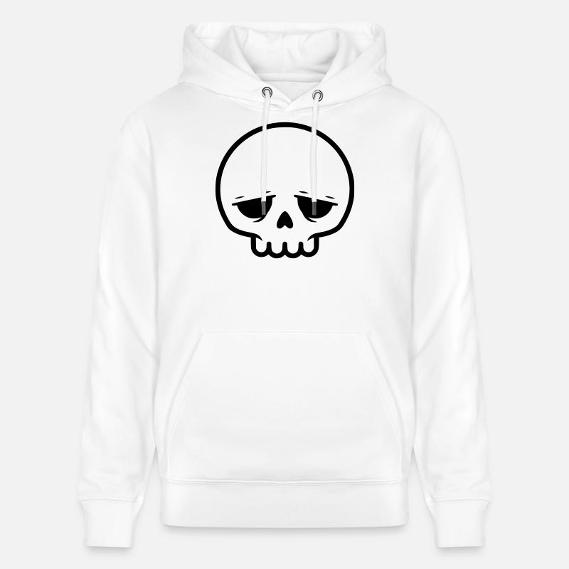 Crâne triste | Emo & Goth Design - Sweat à capuche bio CRUISER Stanley/Stella Unisexe - blanc