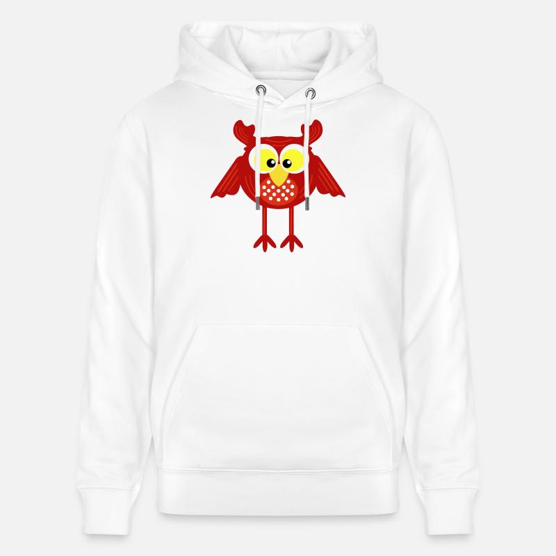 Rote Eule auf langen Beinen - Stanley/Stella Unisex Bio-Hoodie CRUISER  - Weiß