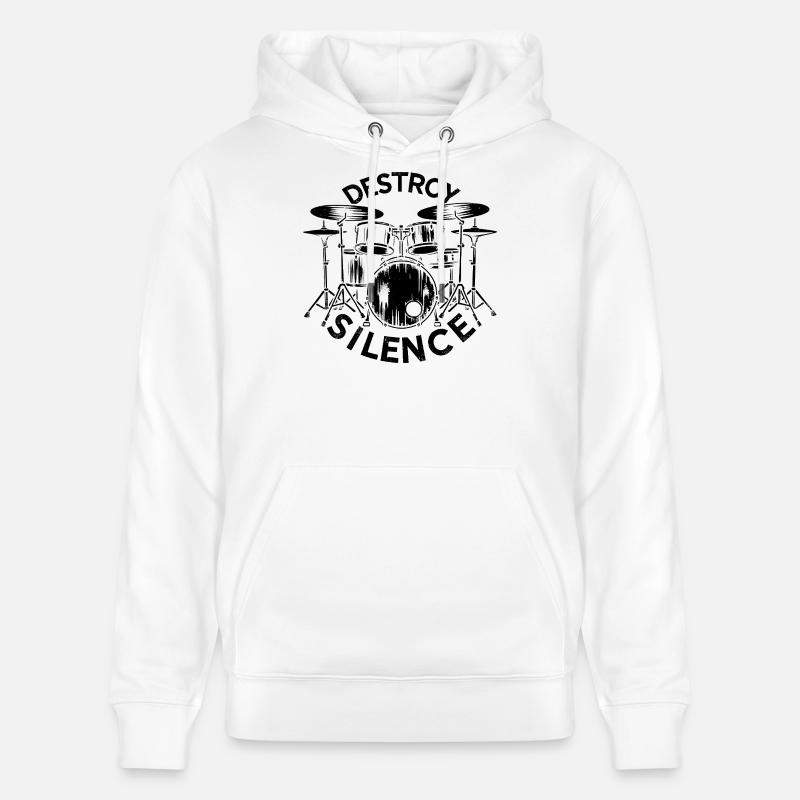 Destroy Silence Drummer - Sweat à capuche bio CRUISER Stanley/Stella Unisexe - blanc