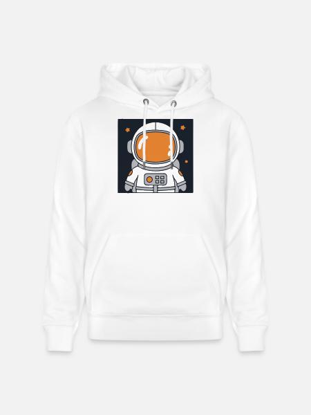Frenchie Astronaut Weltraum Bunt - Stanley/Stella Unisex Bio-Hoodie CRUISER  - Weiß