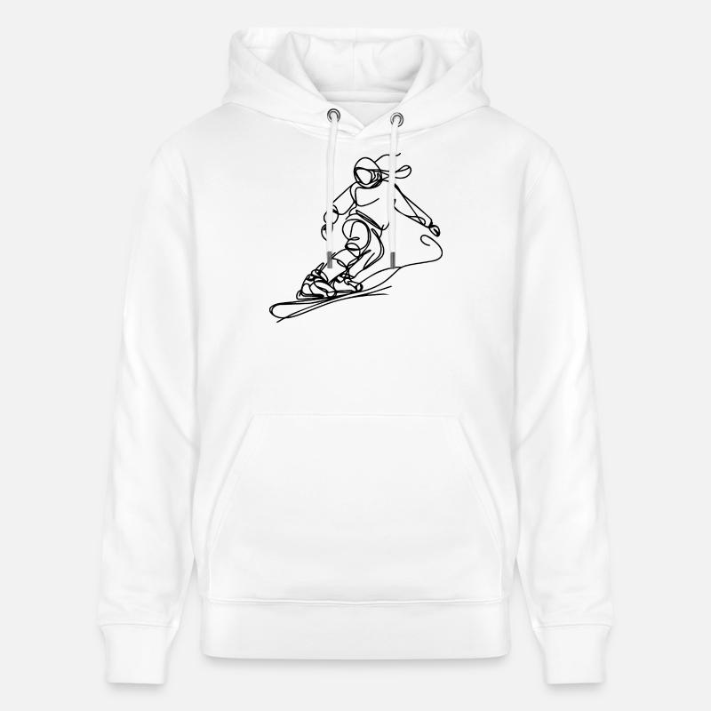 Dessin de snowboardeur - Sweat à capuche bio CRUISER Stanley/Stella Unisexe - blanc