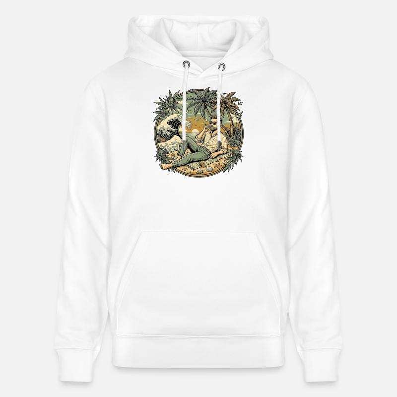 Été enfumé - Sweat à capuche bio CRUISER Stanley/Stella Unisexe - blanc