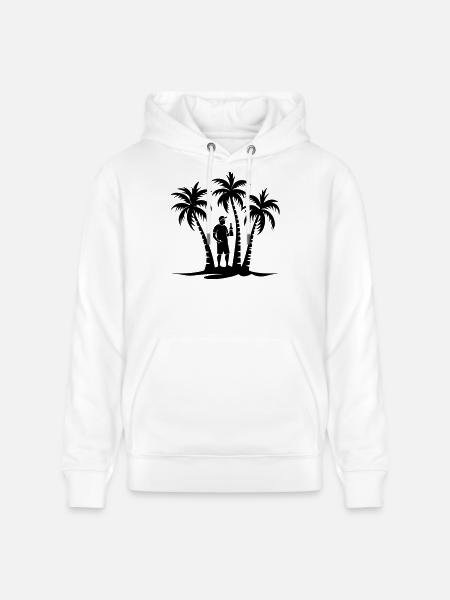 Vacationer Party Palm Trees - Stanley/Stella CRUISER Unisex Organic Hoodie - white