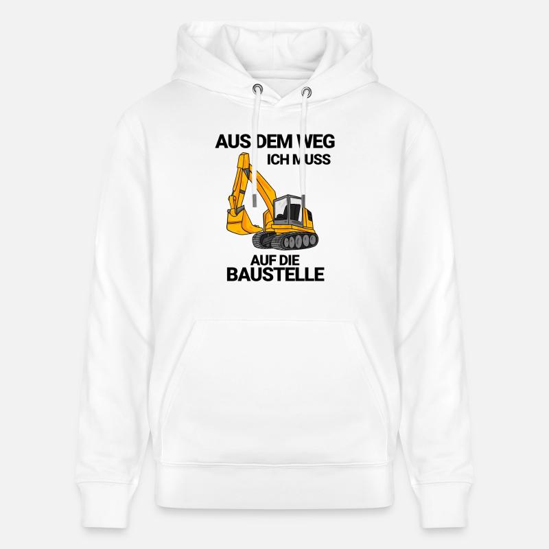 Baustelle Bagger Baggerfahrer Geschenk - Stanley/Stella Unisex Bio-Hoodie CRUISER - Weiß