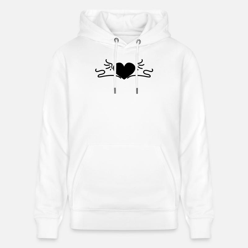 Cœur Noir - Sweat à capuche bio CRUISER Stanley/Stella Unisexe - blanc