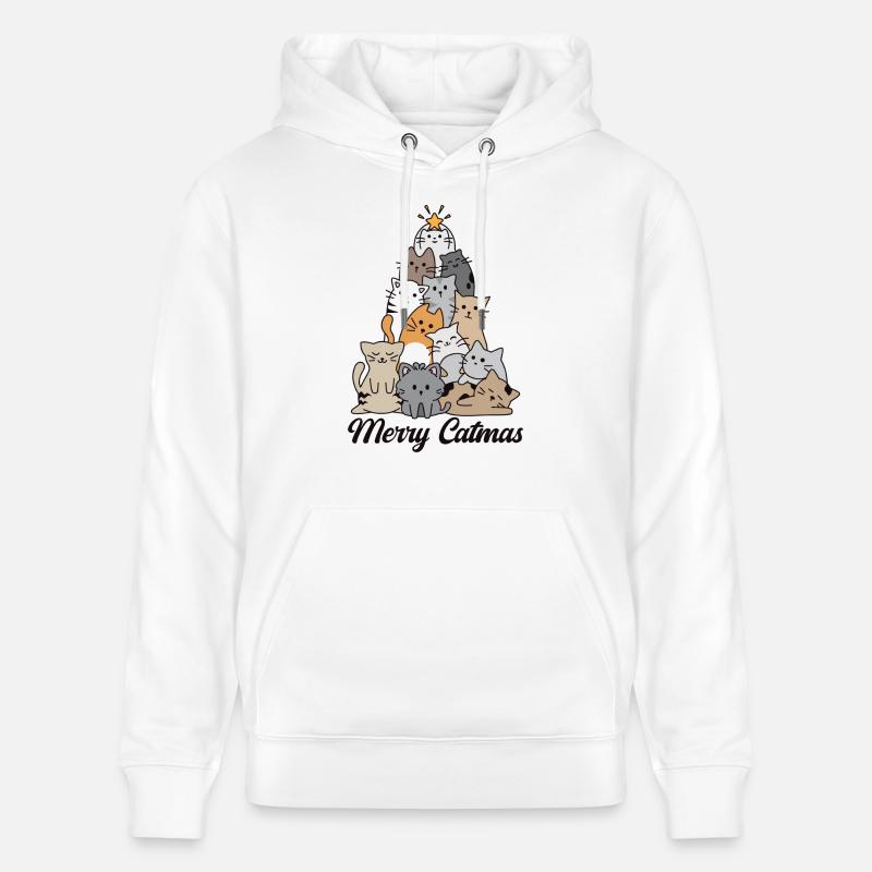 Joyeux Catmas - Sweat à capuche bio CRUISER Stanley/Stella Unisexe - blanc
