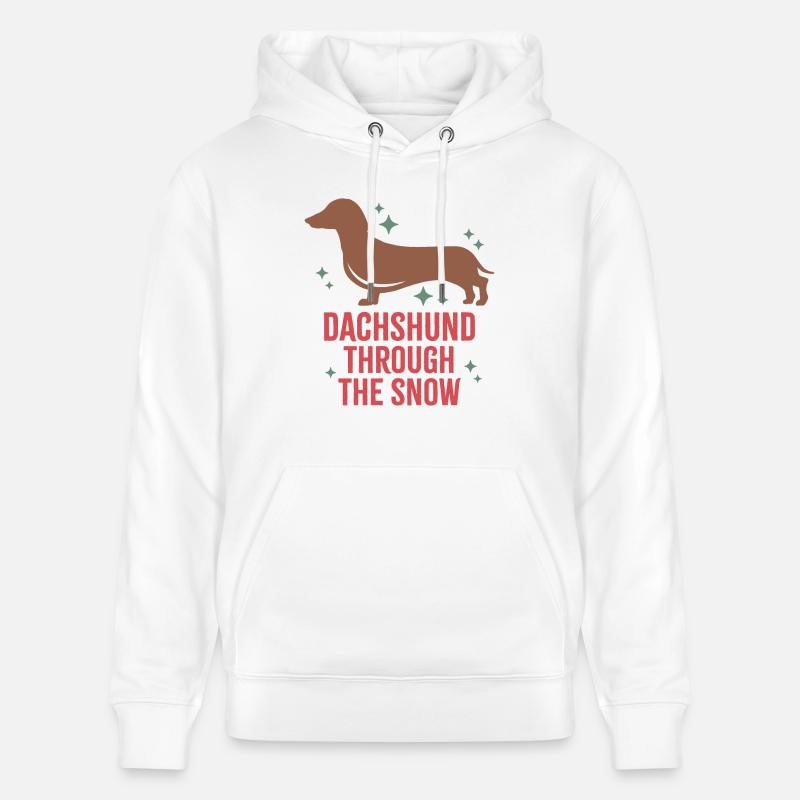 Teckel dans la neige - Sweat à capuche bio CRUISER Stanley/Stella Unisexe - blanc
