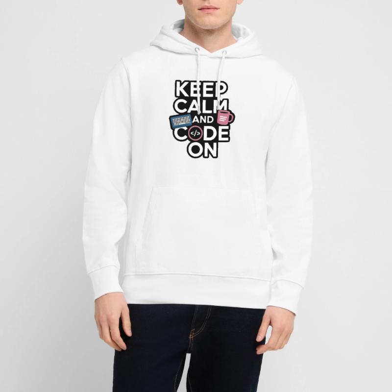 Keep Calm and Code On Programmer Design Stanley/Stella Unisex Bio-Hoodie CRUISER 