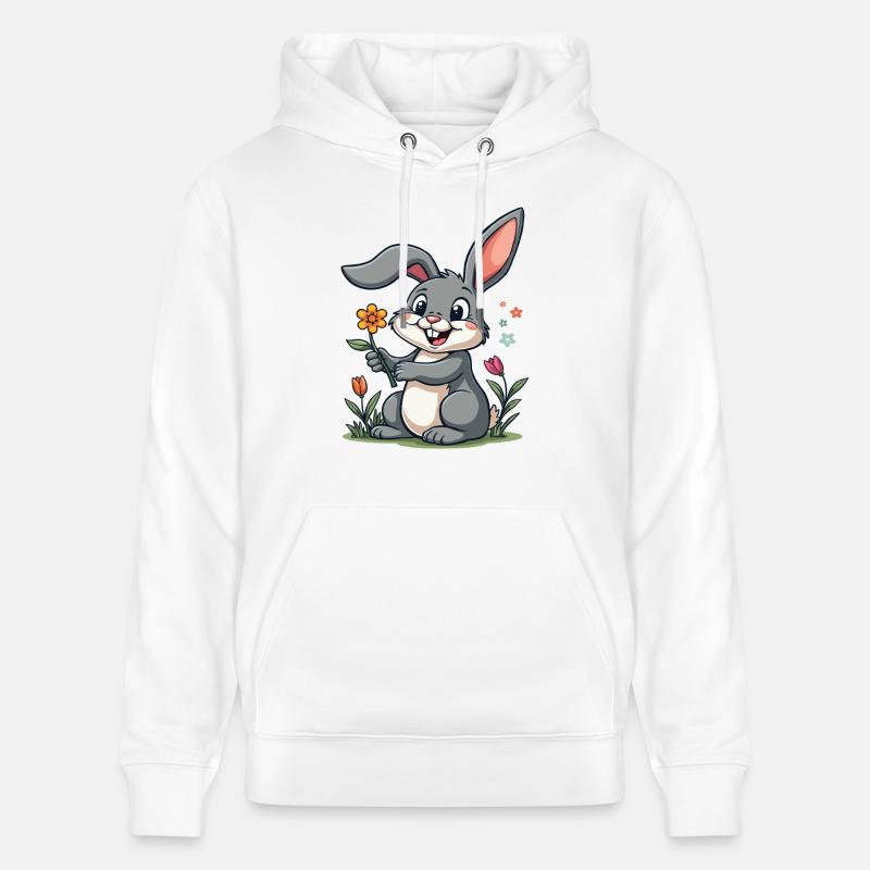 Drôle Lapin de Pâques Lapin mignon Pâques - Sweat à capuche bio CRUISER Stanley/Stella Unisexe - blanc