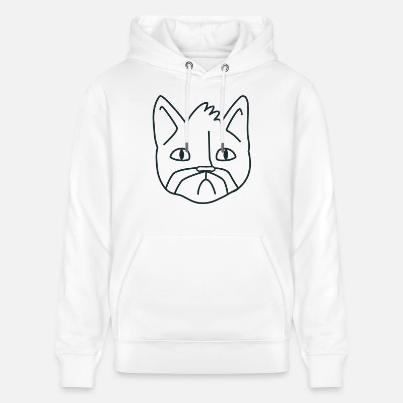 Chat Moustache malheureux chat - Sweat à capuche bio CRUISER Stanley/Stella Unisexe - blanc