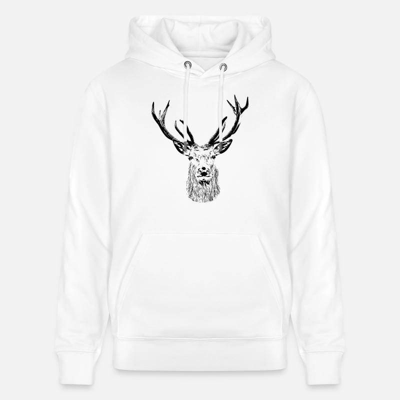 Cerf majestueux – sauvage et élégant - Sweat à capuche bio CRUISER Stanley/Stella Unisexe - blanc