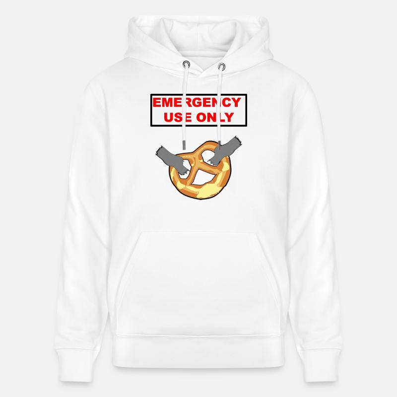 Bretzel Emergency use only - Sweat à capuche bio CRUISER Stanley/Stella Unisexe - blanc