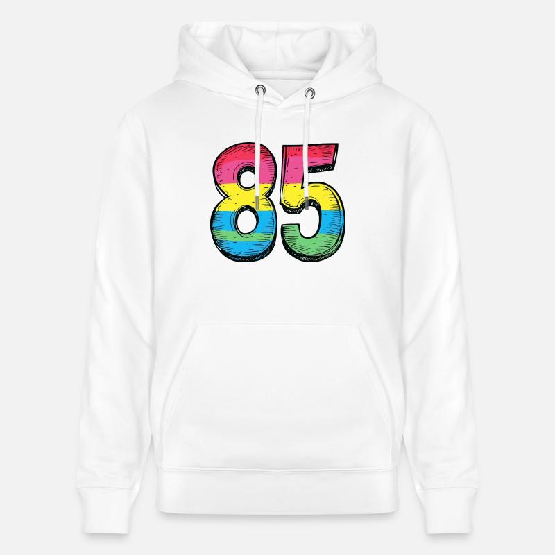 85 Symbole numérique - Sweat à capuche bio CRUISER Stanley/Stella Unisexe - blanc