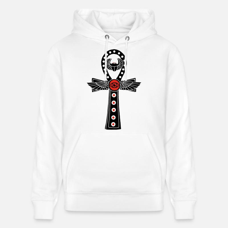 Croix de vie égyptienne (noir) - Sweat à capuche bio CRUISER Stanley/Stella Unisexe - blanc