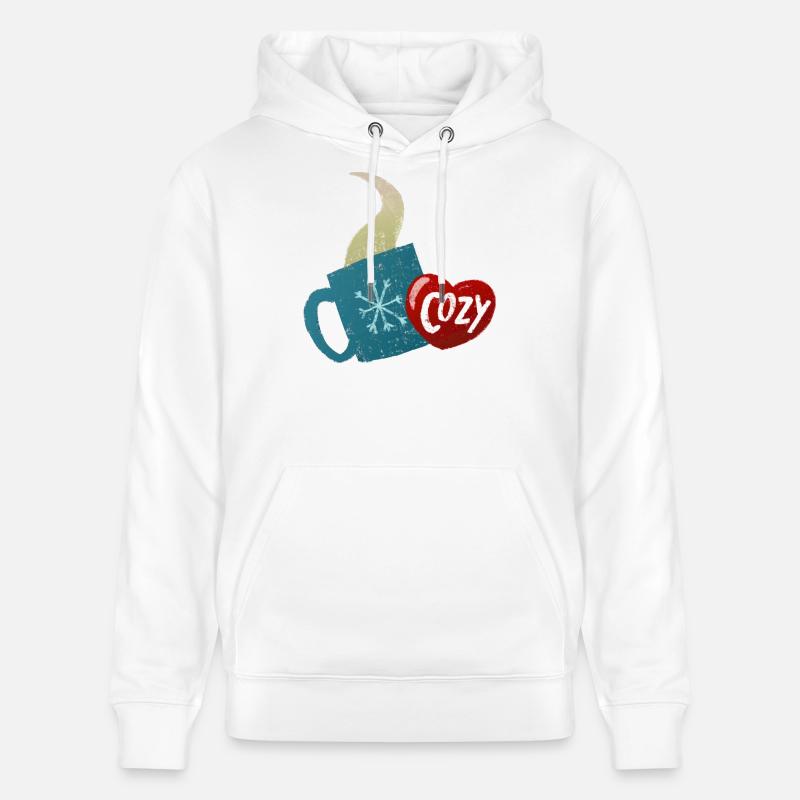 Sticker mug avec thé chaud - Sweat à capuche bio CRUISER Stanley/Stella Unisexe - blanc