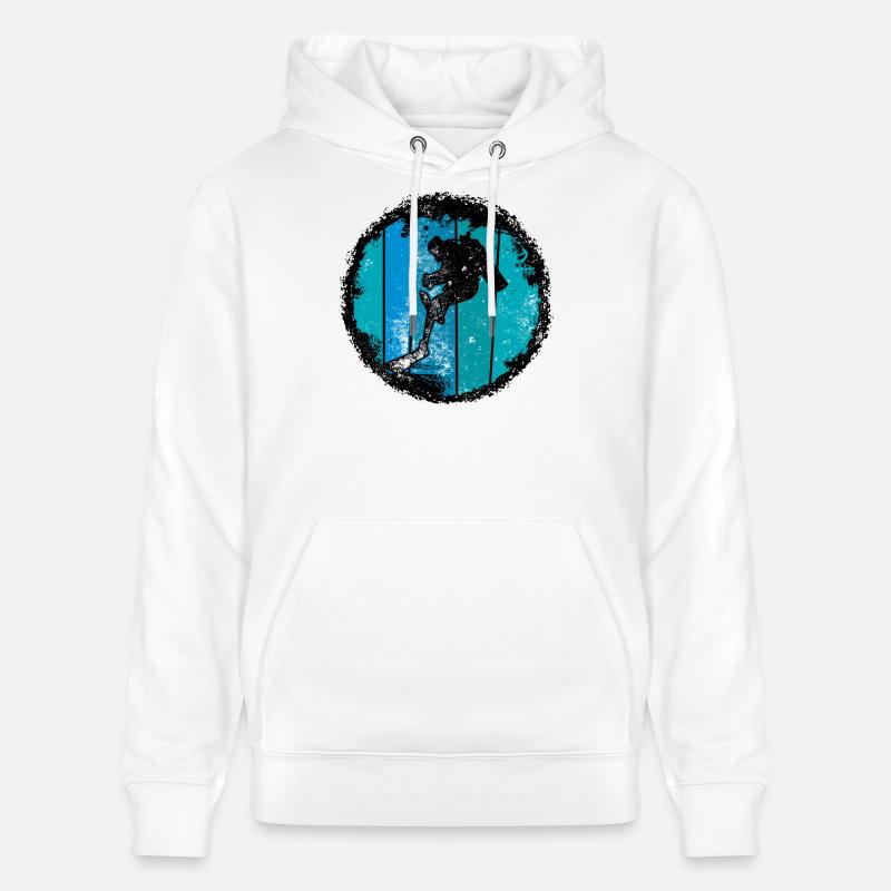 Silhouette de sommet bleu - Sweat à capuche bio CRUISER Stanley/Stella Unisexe - blanc