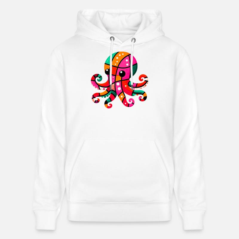 Pieuvre - Sweat à capuche bio CRUISER Stanley/Stella Unisexe - blanc