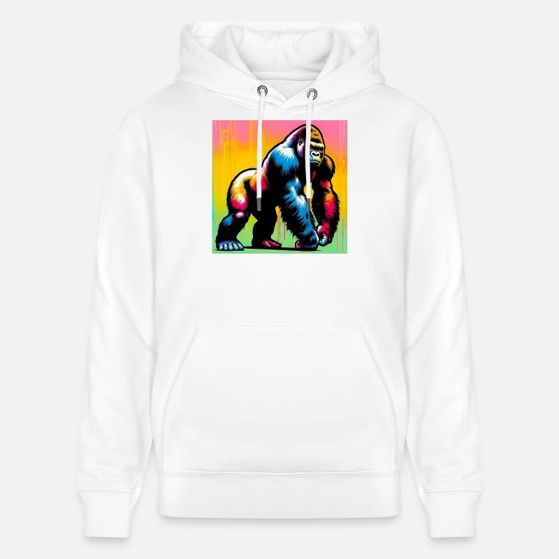 gorille - Sweat à capuche bio CRUISER Stanley/Stella Unisexe - blanc