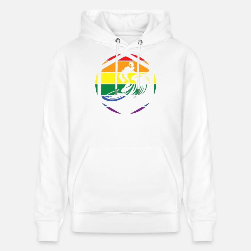 Rainbow Wave Surfer Circle - Stanley/Stella Unisex Bio-Hoodie CRUISER  - Weiß