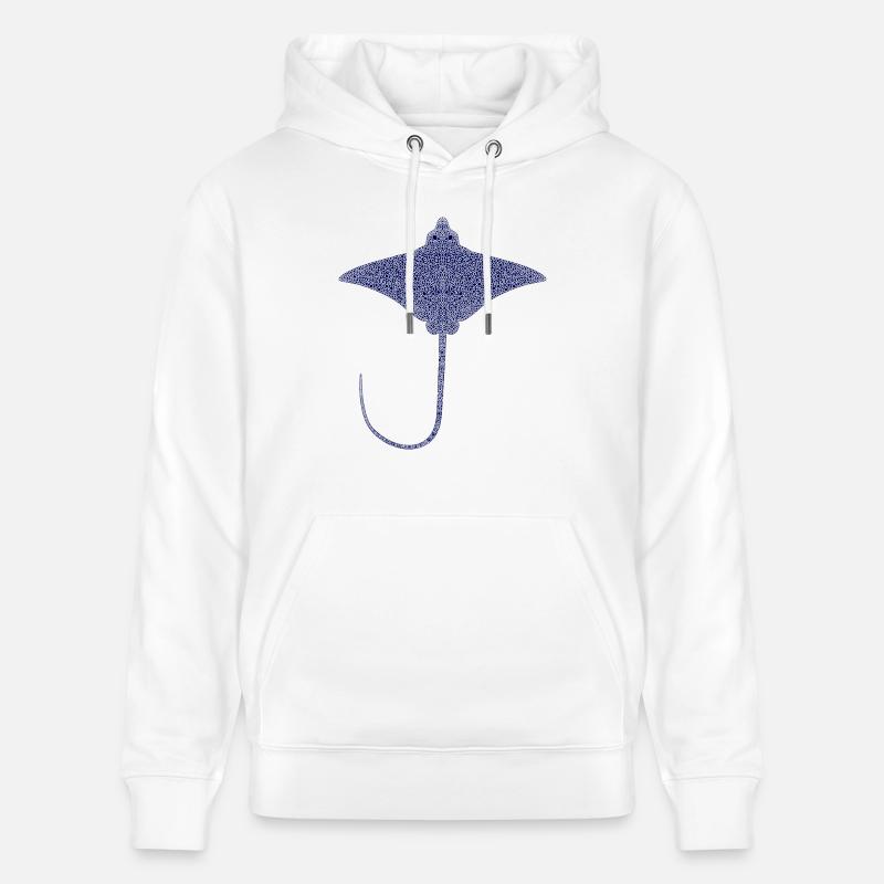 Ray – Flotteur élégant des mers - Sweat à capuche bio CRUISER Stanley/Stella Unisexe - blanc