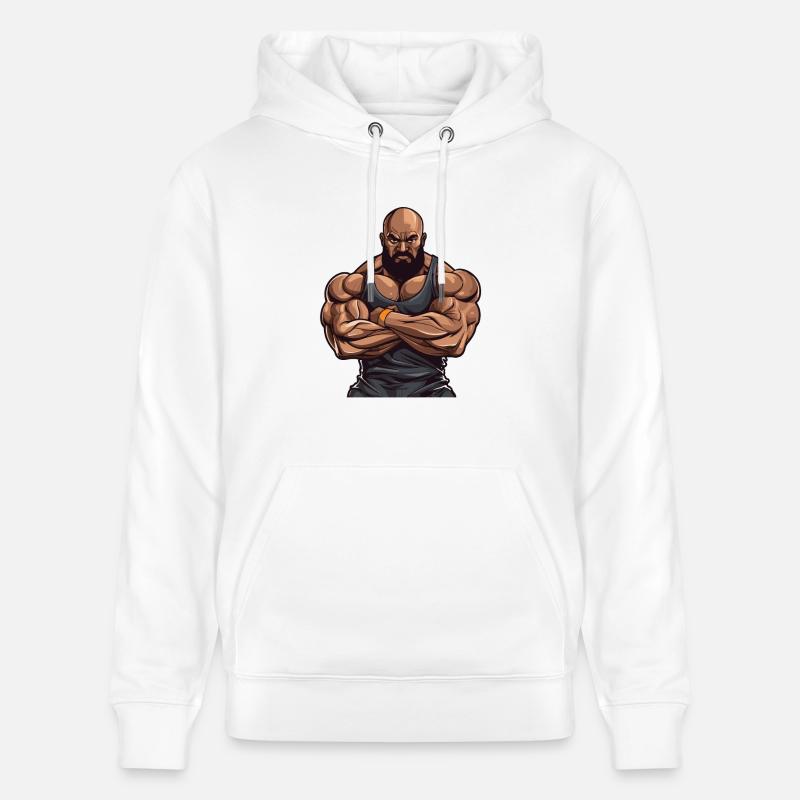 Entraînement Bodybuilder Muscles - Sweat à capuche bio CRUISER Stanley/Stella Unisexe - blanc