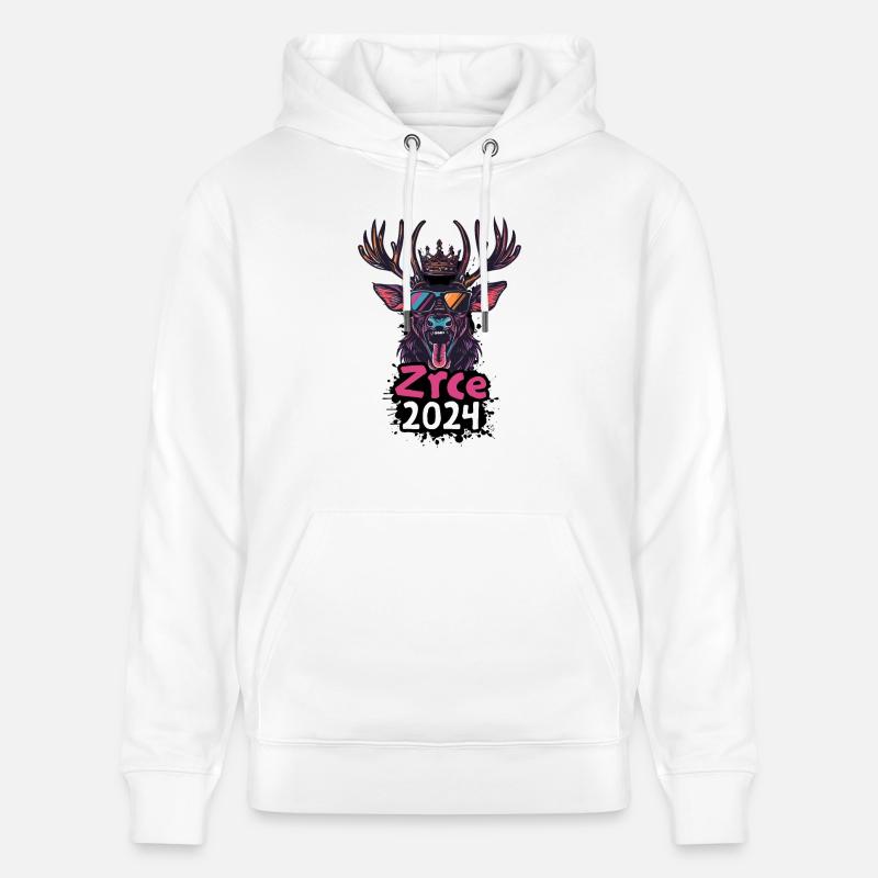 Zrce 2024 Hirsch - Sweat à capuche bio CRUISER Stanley/Stella Unisexe - blanc