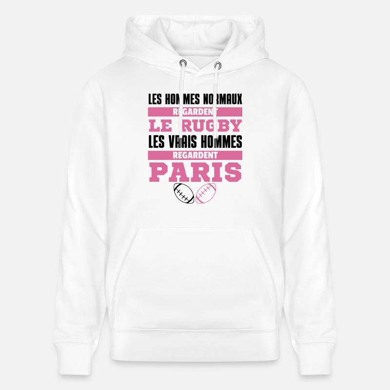 Vrais Hommes Regardent Paris - Sweat à capuche bio CRUISER Stanley/Stella Unisexe - blanc