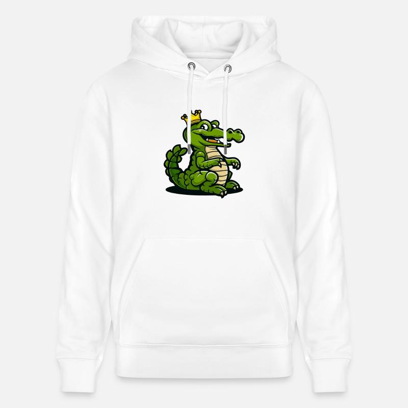 Alligator Comic Krone - Stanley/Stella Unisex Bio-Hoodie CRUISER  - Weiß