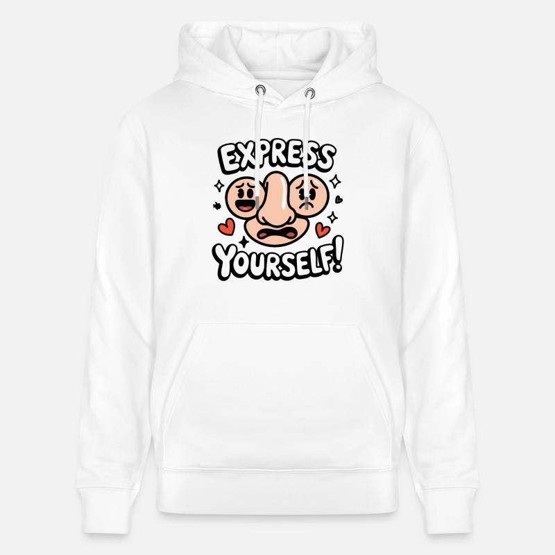 NEZ, EXPRIMEZ-VOUS - Sweat à capuche bio CRUISER Stanley/Stella Unisexe - blanc