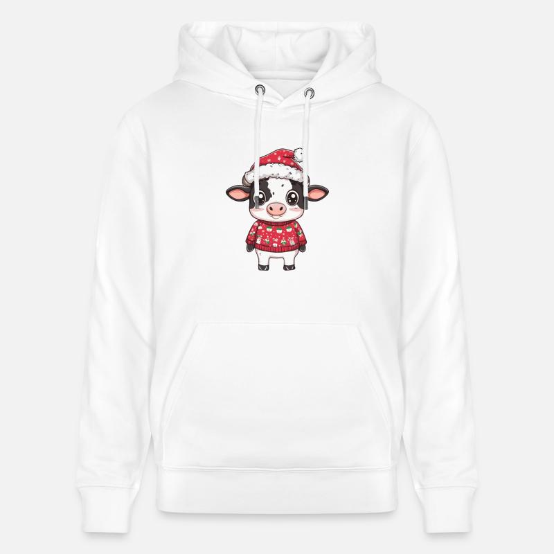Noël de vache - Sweat à capuche bio CRUISER Stanley/Stella Unisexe - blanc