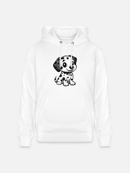 Dalmatian Dog Comic Cute - Stanley/Stella CRUISER Unisex Organic Hoodie - white