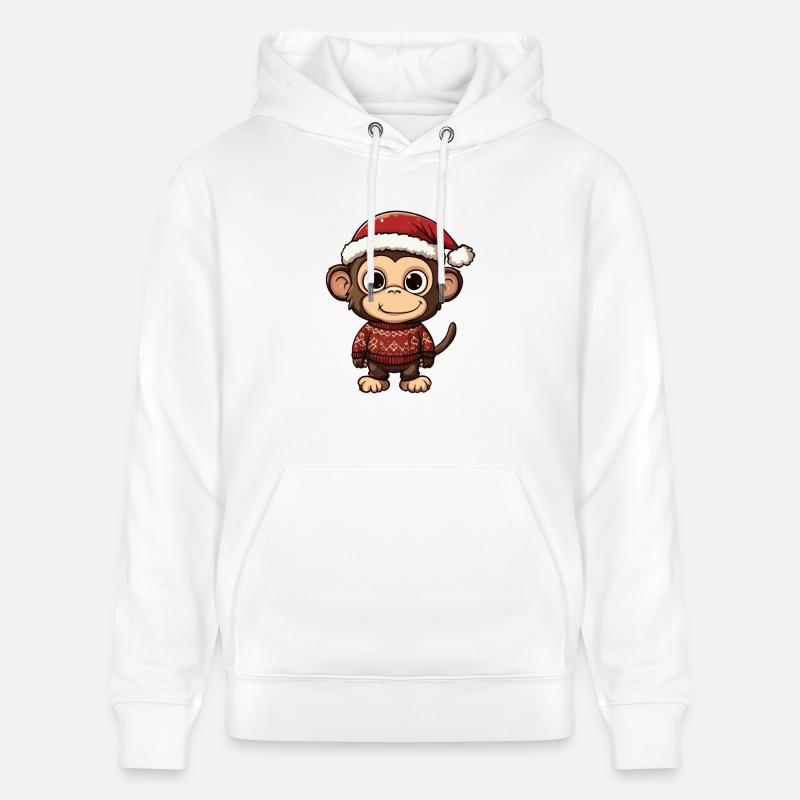 Affe Weihnachten Comic - Stanley/Stella Unisex Bio-Hoodie CRUISER - Weiß