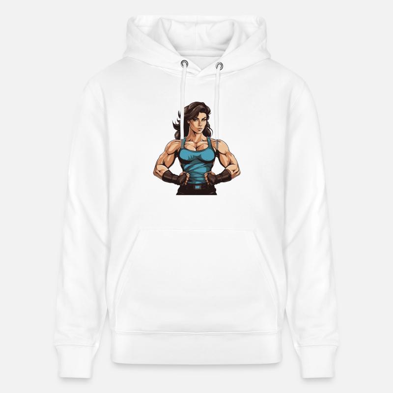 Femme Muscles Musculation - Sweat à capuche bio CRUISER Stanley/Stella Unisexe - blanc