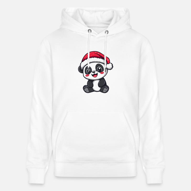 Panda Noël Mignon - Sweat à capuche bio CRUISER Stanley/Stella Unisexe - blanc