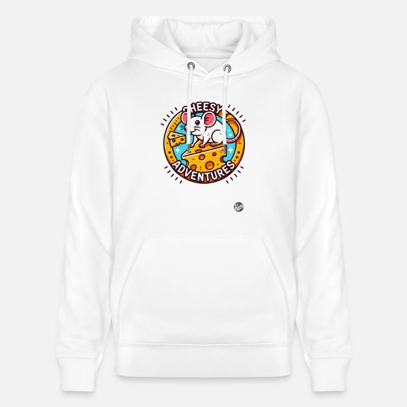 Cheese Adventure d’une souris - Sweat à capuche bio CRUISER Stanley/Stella Unisexe - blanc