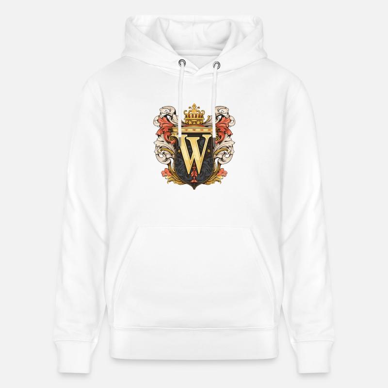 Couronne logo lettre W - Sweat à capuche bio CRUISER Stanley/Stella Unisexe - blanc