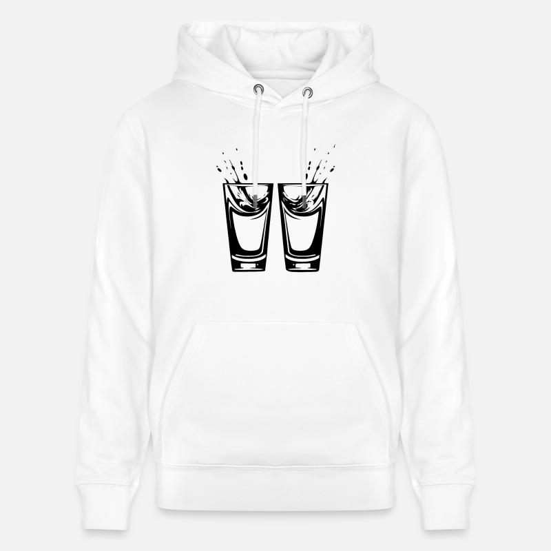 Verre de tequila Cheers Party - Sweat à capuche bio CRUISER Stanley/Stella Unisexe - blanc