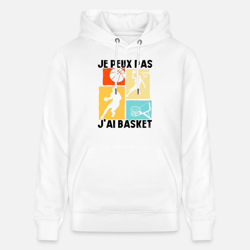 Je Peux Pas J'ai Basket - Sweat à capuche bio CRUISER Stanley/Stella Unisexe - blanc