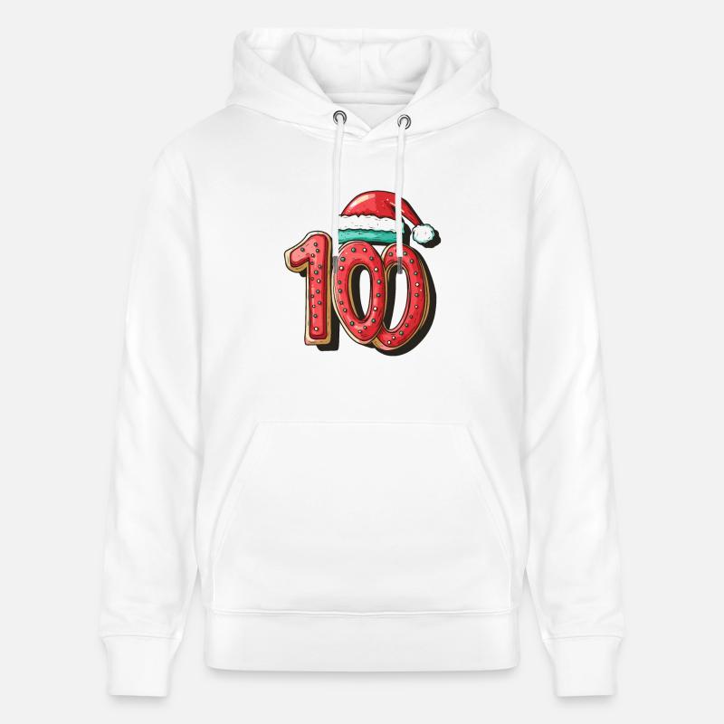 Biscuit de Noël 100 chiffres - Sweat à capuche bio CRUISER Stanley/Stella Unisexe - blanc
