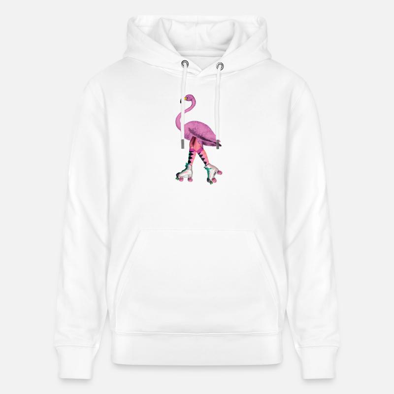 Flamingo-Spaß Flamingo Fun - Ekologiczna bluza z kapturem typu unisex Stanley/Stella CRUISER  - biały