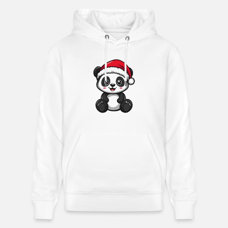 Panda Noël Mignon - Sweat à capuche bio CRUISER Stanley/Stella Unisexe - blanc