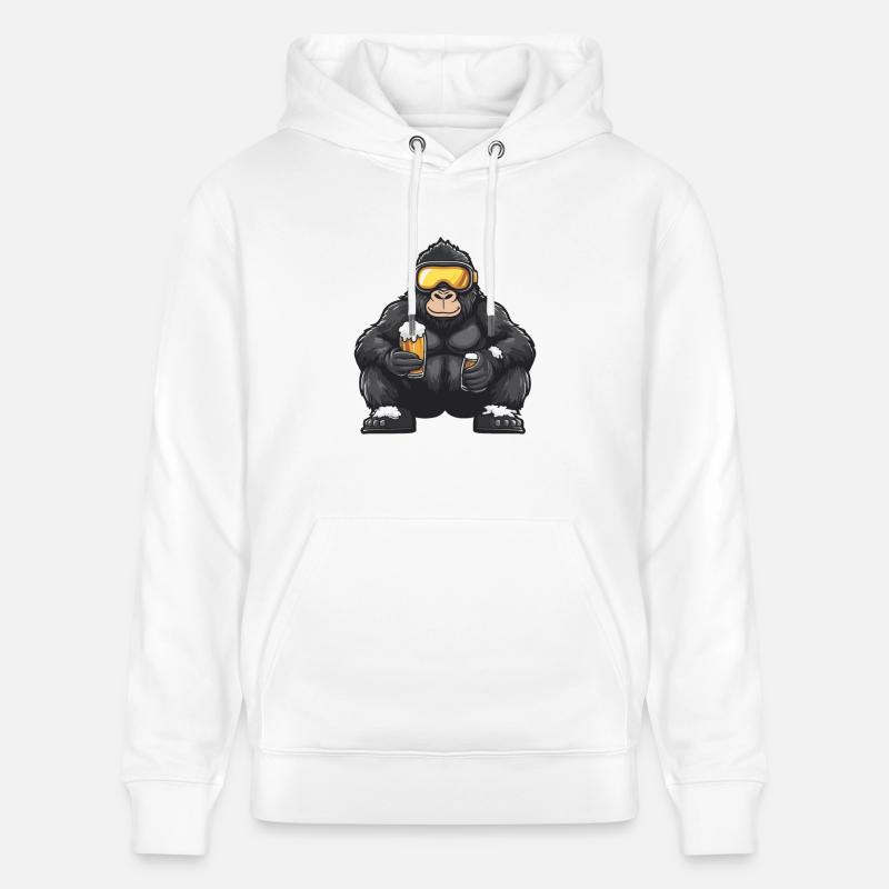 Bière Gorilla Ski - Sweat à capuche bio CRUISER Stanley/Stella Unisexe - blanc