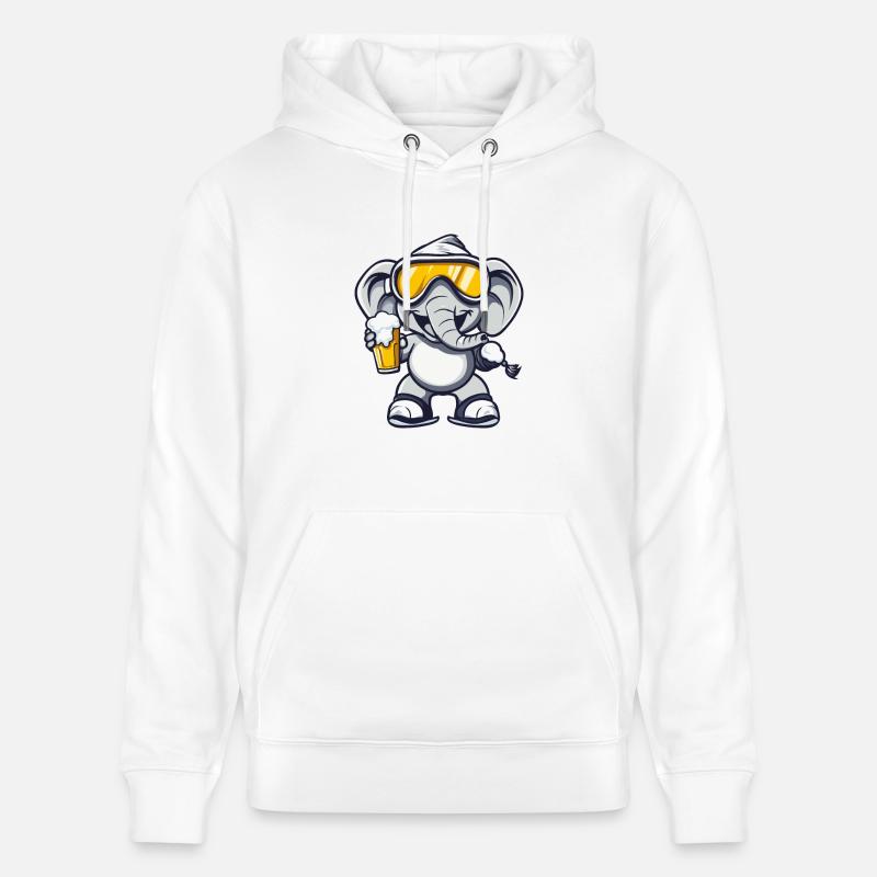 Elefant Ski Bier - Stanley/Stella Unisex Bio-Hoodie CRUISER  - Weiß
