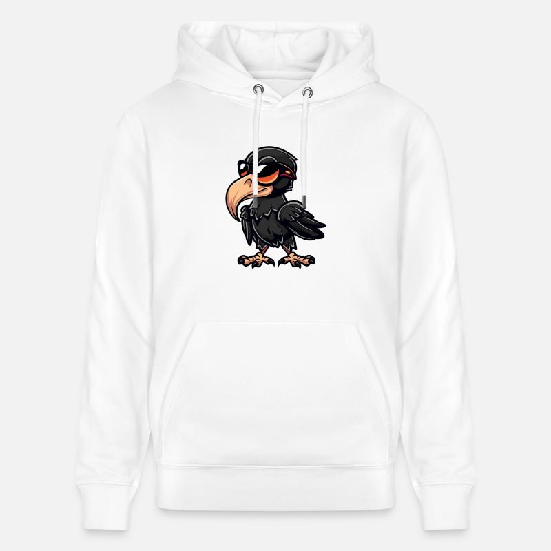 Rabe Vogel Comic Cool - Stanley/Stella Unisex Bio-Hoodie CRUISER  - Weiß