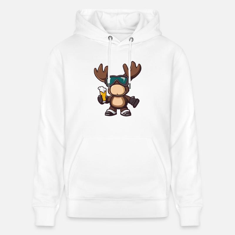 Bière Moose Ski - Sweat à capuche bio CRUISER Stanley/Stella Unisexe - blanc
