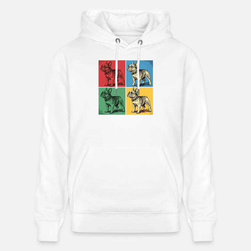 Bouledogue français Pop Art Design - Sweat à capuche bio CRUISER Stanley/Stella Unisexe - blanc