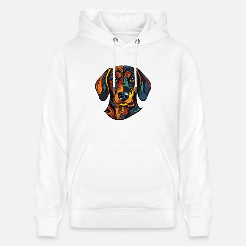 Teckel Chien Portrait Teckel - Sweat à capuche bio CRUISER Stanley/Stella Unisexe - blanc