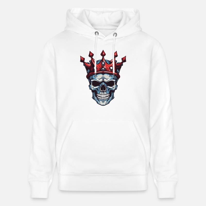 Crâne Roi Couronne - Sweat à capuche bio CRUISER Stanley/Stella Unisexe - blanc