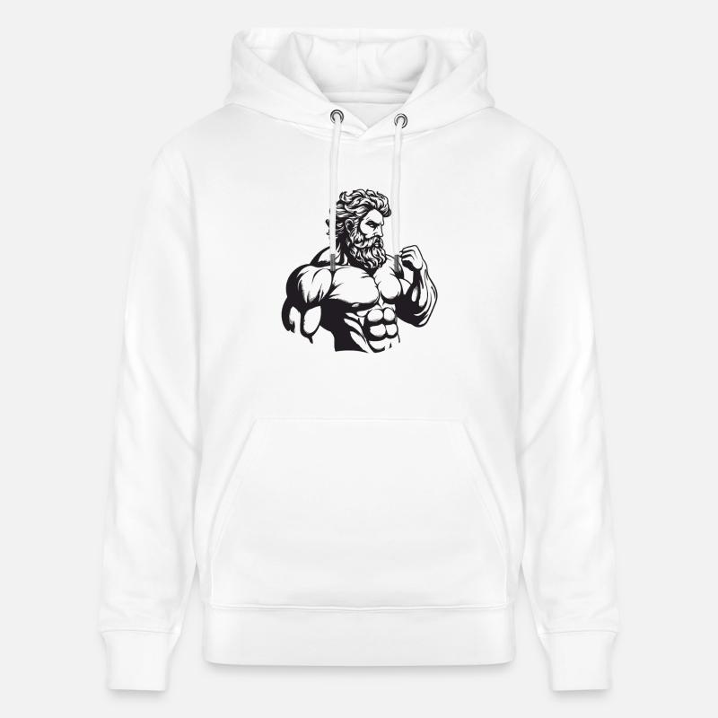 Bodybuilder Muscles Entraînement Gym - Sweat à capuche bio CRUISER Stanley/Stella Unisexe - blanc